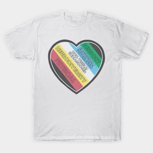 Disability pride flag heart T-Shirt